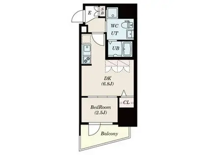 エスグランデ難波サウス(1DK/15階)の間取り写真