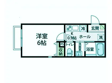 レイドバック武蔵小杉(1K/2階)の間取り写真