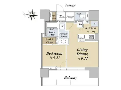 シティタワー札幌ザ・レジデンス(1LDK/8階)の間取り写真
