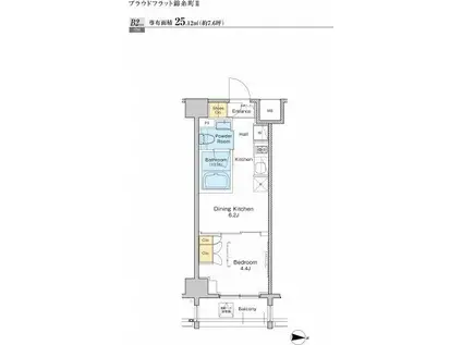 プラウドフラット錦糸町II(1DK/5階)の間取り写真