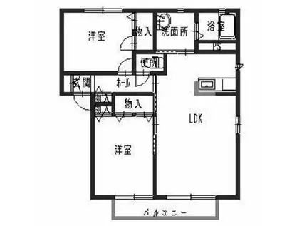 グランヴィア E(2LDK/1階)の間取り写真