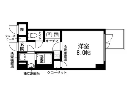 RISING STAGE(1K/4階)の間取り写真