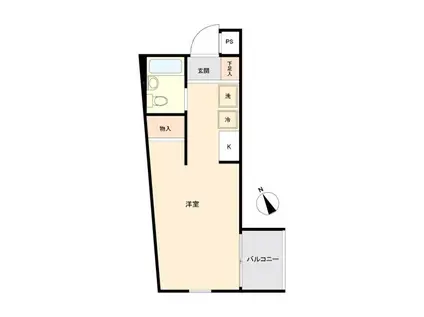 スカイコート西新宿第2(ワンルーム/1階)の間取り写真