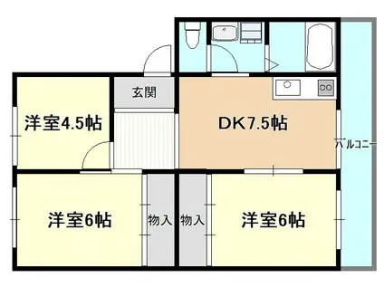 メゾン北鈴(3DK/4階)の間取り写真