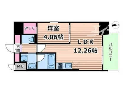 レオングラン本町橋(1LDK/11階)の間取り写真