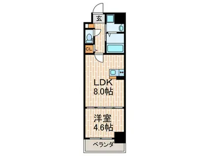 サンテラス西宮(1LDK/5階)の間取り写真