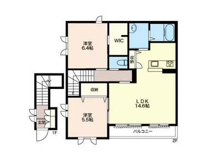 サンセール II(2LDK/2階)の間取り写真