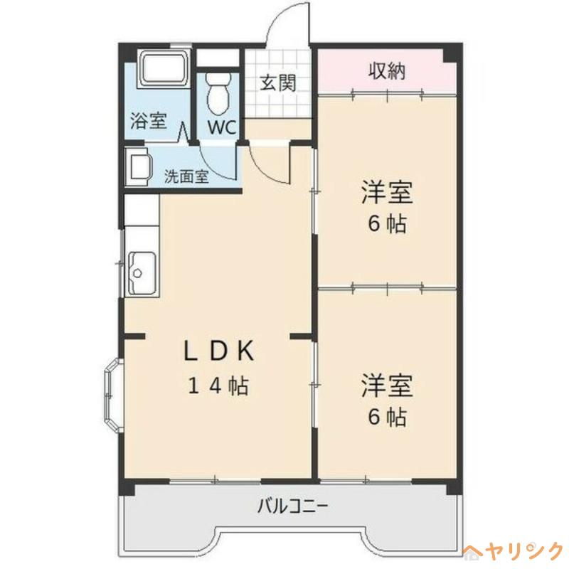 マンション イトキ(2LDK/1階)の間取り写真