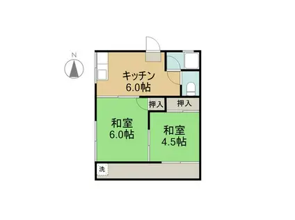 名城ハイツ(2DK/1階)の間取り写真