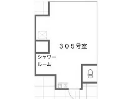 ヒルズ市川(ワンルーム/3階)の間取り写真