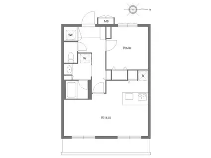 アリエさいたま新都心(1LDK/5階)の間取り写真