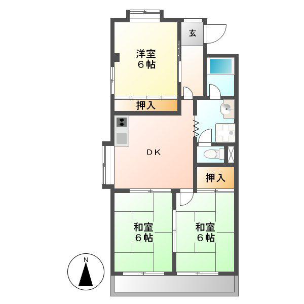 アネックス栄(3DK/2階)の間取り写真