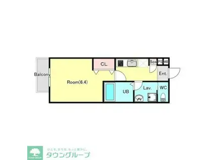 ジーメゾン川口安行ウィシエ(1K/1階)の間取り写真