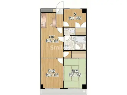 上杉第3ビル野田(3DK/4階)の間取り写真