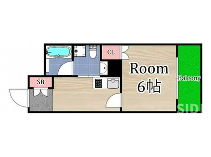 サンライフコート都島(1K/7階)の間取り写真