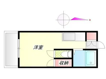 レークハウス(ワンルーム/1階)の間取り写真