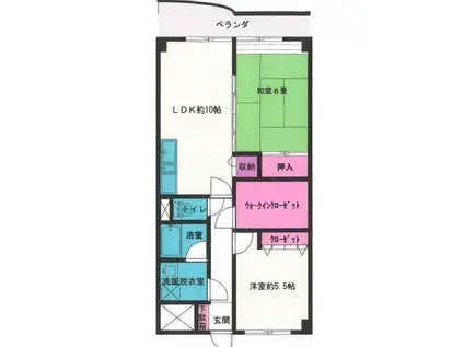 ヴェルフィーユ(2LDK/2階)の間取り写真