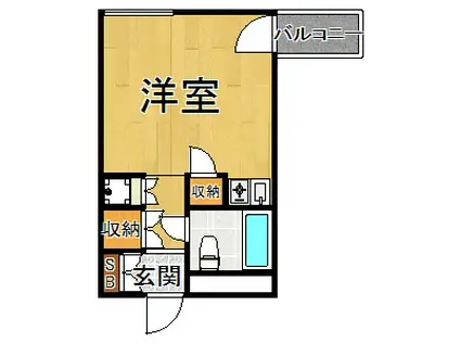 CUBE南塚口3(ワンルーム/2階)の間取り写真