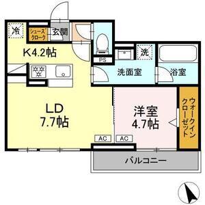 リエート(1LDK/3階)の間取り写真