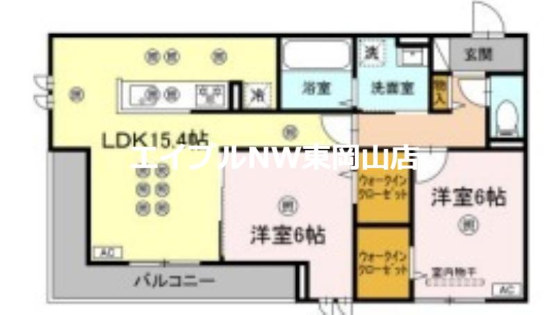 フェリックス(2LDK/2階)の間取り写真