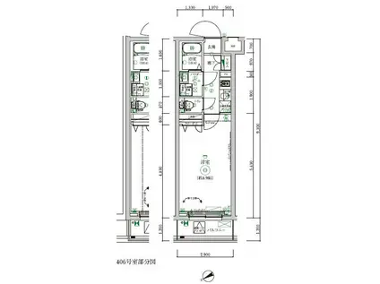 RELUXIA板橋三園(1K/1階)の間取り写真
