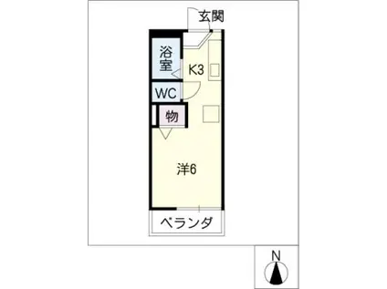 エトワール八事(ワンルーム/2階)の間取り写真
