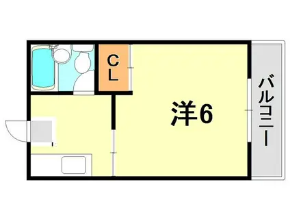 ウエルコート(1K/3階)の間取り写真