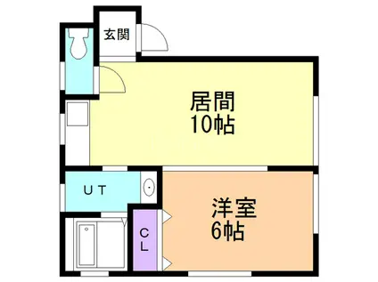 パレスブルースカイ(1LDK/3階)の間取り写真