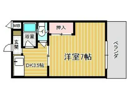 アートメゾン諸岡(1DK/1階)の間取り写真