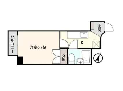 アシスト第3富山マンション(1K/3階)の間取り写真