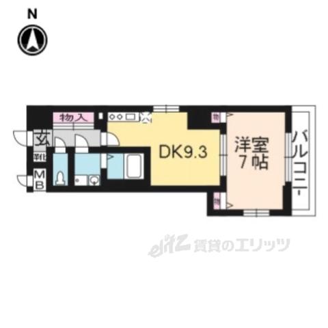CITY SPIRE浜大津駅前(1LDK/8階)の間取り写真