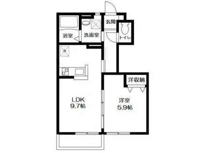 京成松戸線 鎌ケ谷大仏駅 徒歩8分 2階建 築11年(1LDK/1階)の間取り写真