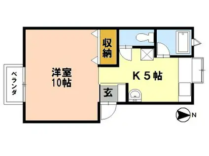 EXCEEDB棟(1K/1階)の間取り写真