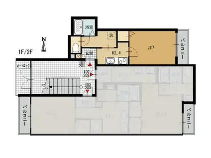シャーメゾン ルネ(1K/2階)の間取り写真