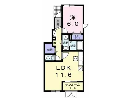 メゾン・エフォールII(1LDK/1階)の間取り写真