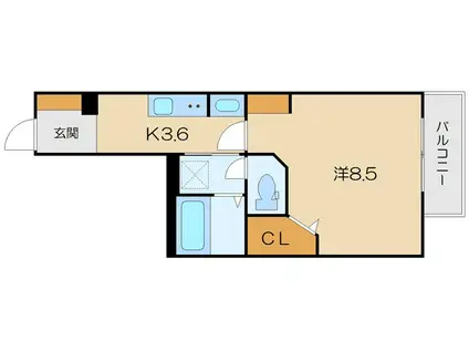 シャーメゾン エイト(1K/3階)の間取り写真