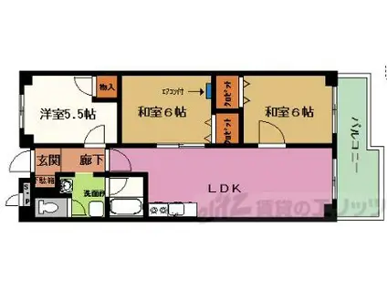 ■【ハイツ山口】(3LDK/3階)の間取り写真