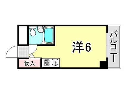 コスモプラザ三宮(ワンルーム/3階)の間取り写真