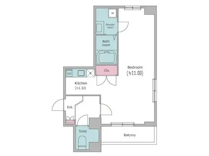 レジディア文京湯島II(ワンルーム/12階)の間取り写真