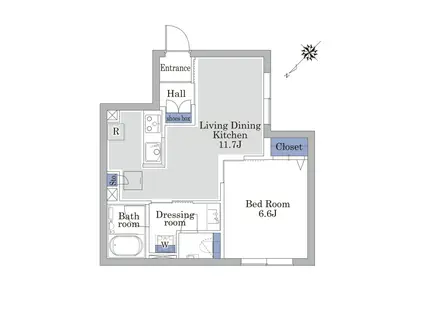 アールエイチハウス(1LDK/1階)の間取り写真