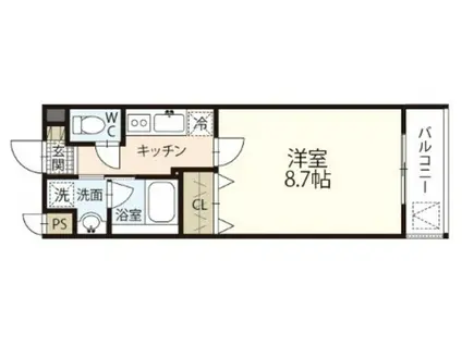 BASE学南町(1K/1階)の間取り写真