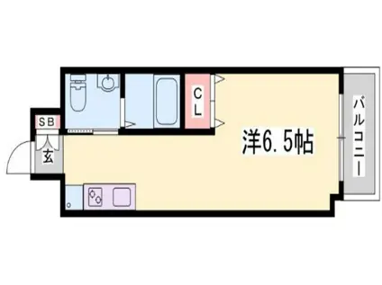 ライフデザイン三宮東(ワンルーム/2階)の間取り写真