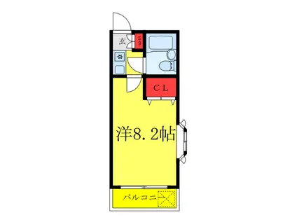 ノヴァ上池(1K/3階)の間取り写真
