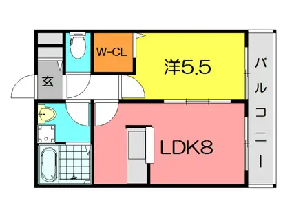 メゾン・ド・シャトレ(1LDK/2階)の間取り写真