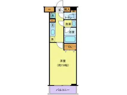 クレヴィスタ板橋志村(1K/2階)の間取り写真