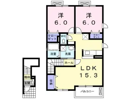 サンレミ(2LDK/2階)の間取り写真