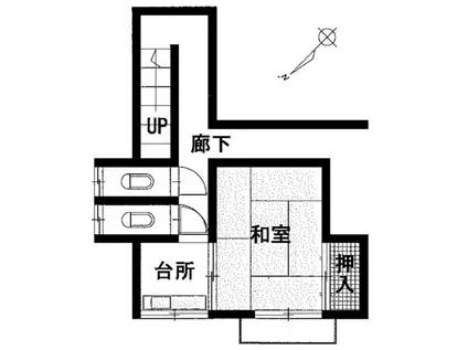 斉藤荘(1K/2階)の間取り写真