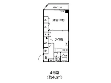 マルマン大阪マンション(1DK/3階)の間取り写真