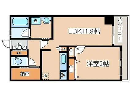 アーバネックス元町通(1LDK/13階)の間取り写真