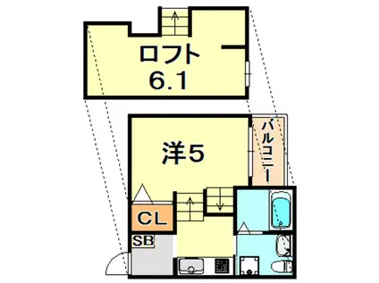 CELESTE垂水山手(1K/2階)の間取り写真